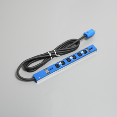 0Uコンセントバー 20A入力 IEC C-13×6ヶ口・青色