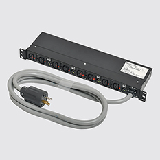 1Uコンセントバー 30A入力 IEC C13抜け止め×8ヶ口